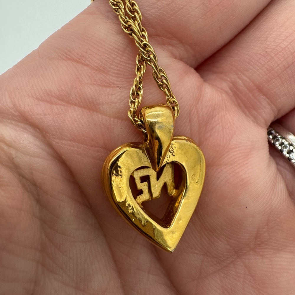 Nina Ricci Gold and Silver Heart Necklace - Picture 4 of 5